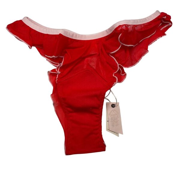 NWT FREE PEOPLE x‎ WE ARE HAH Fly Girl Mesh Panty Blood Orange Size XS - Picture 5 of 9